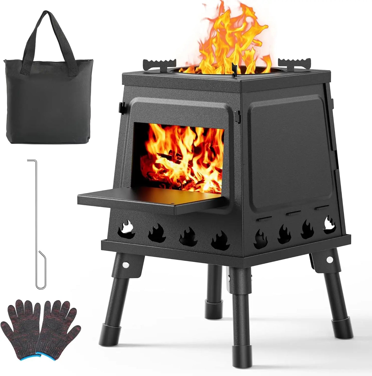 Portable Wood Burning Stove With Carrying Bag