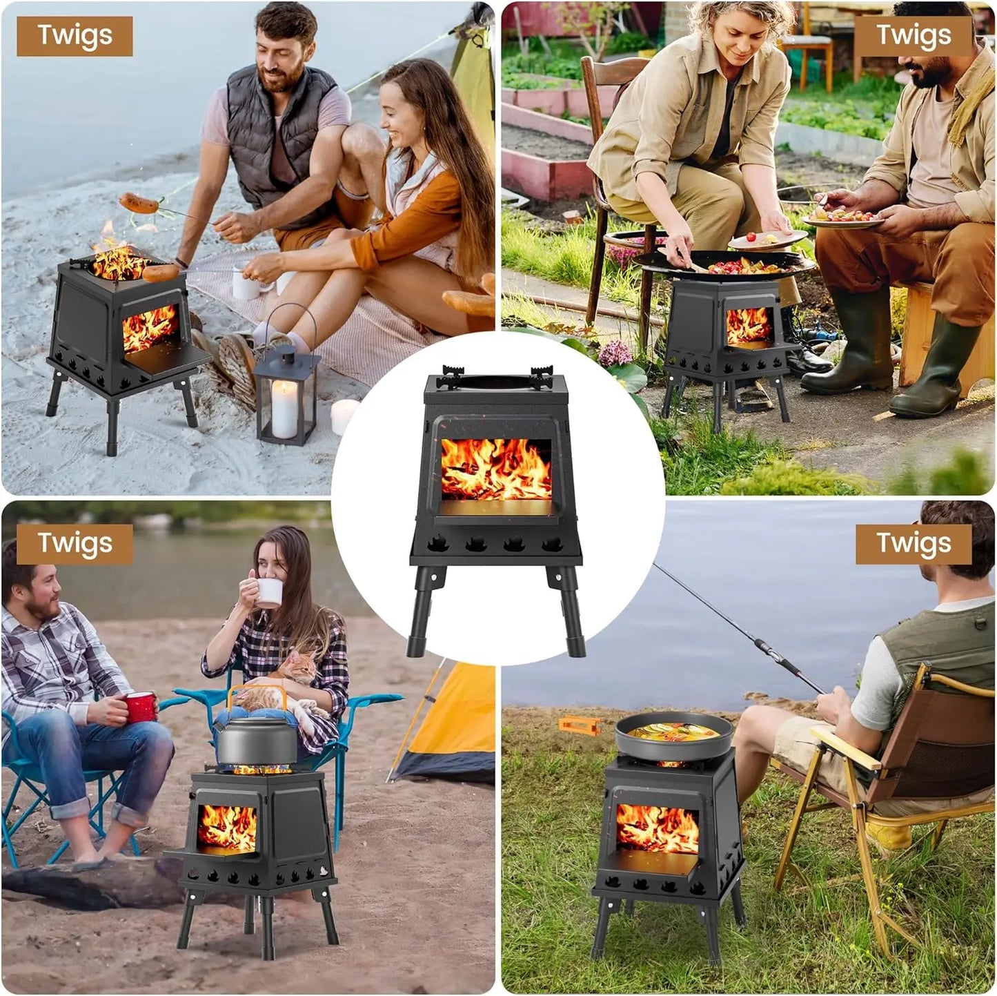 Portable Wood Burning Stove With Carrying Bag