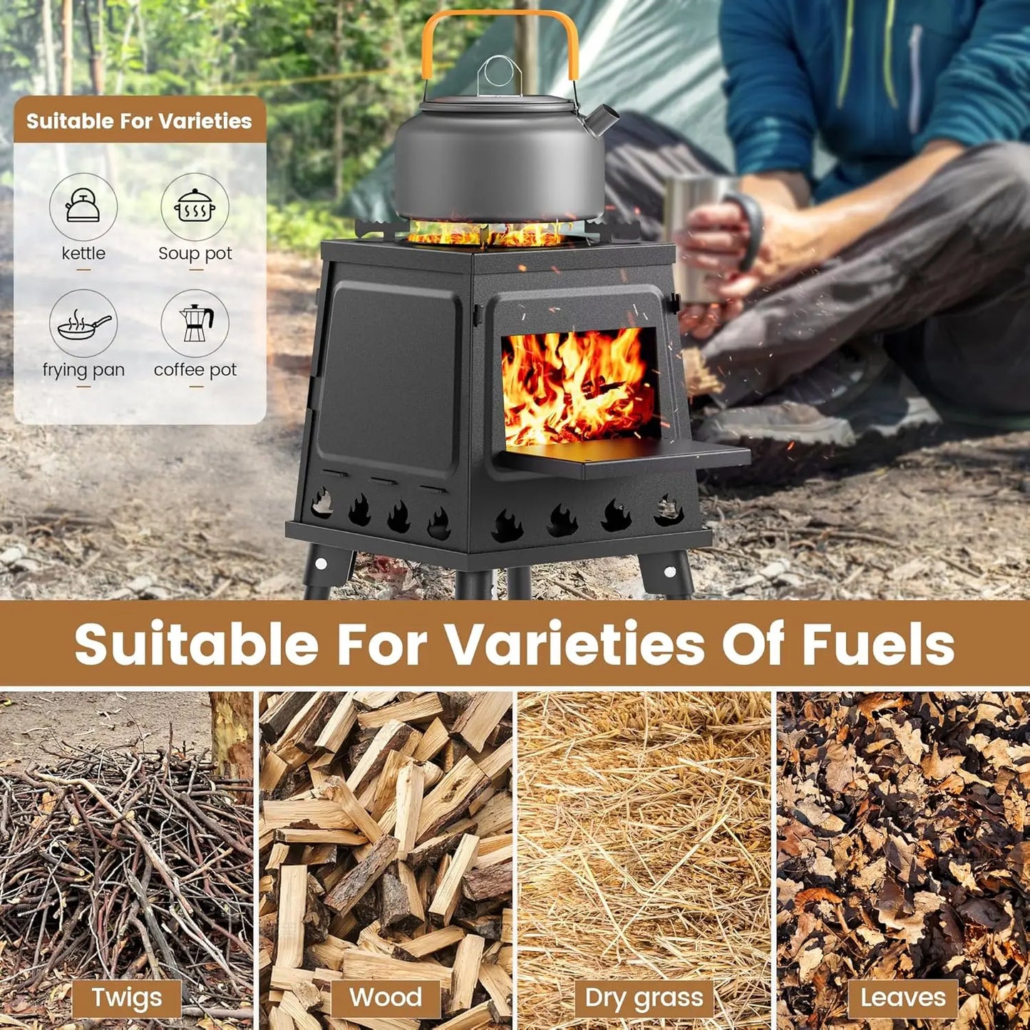 Portable Wood Burning Stove With Carrying Bag